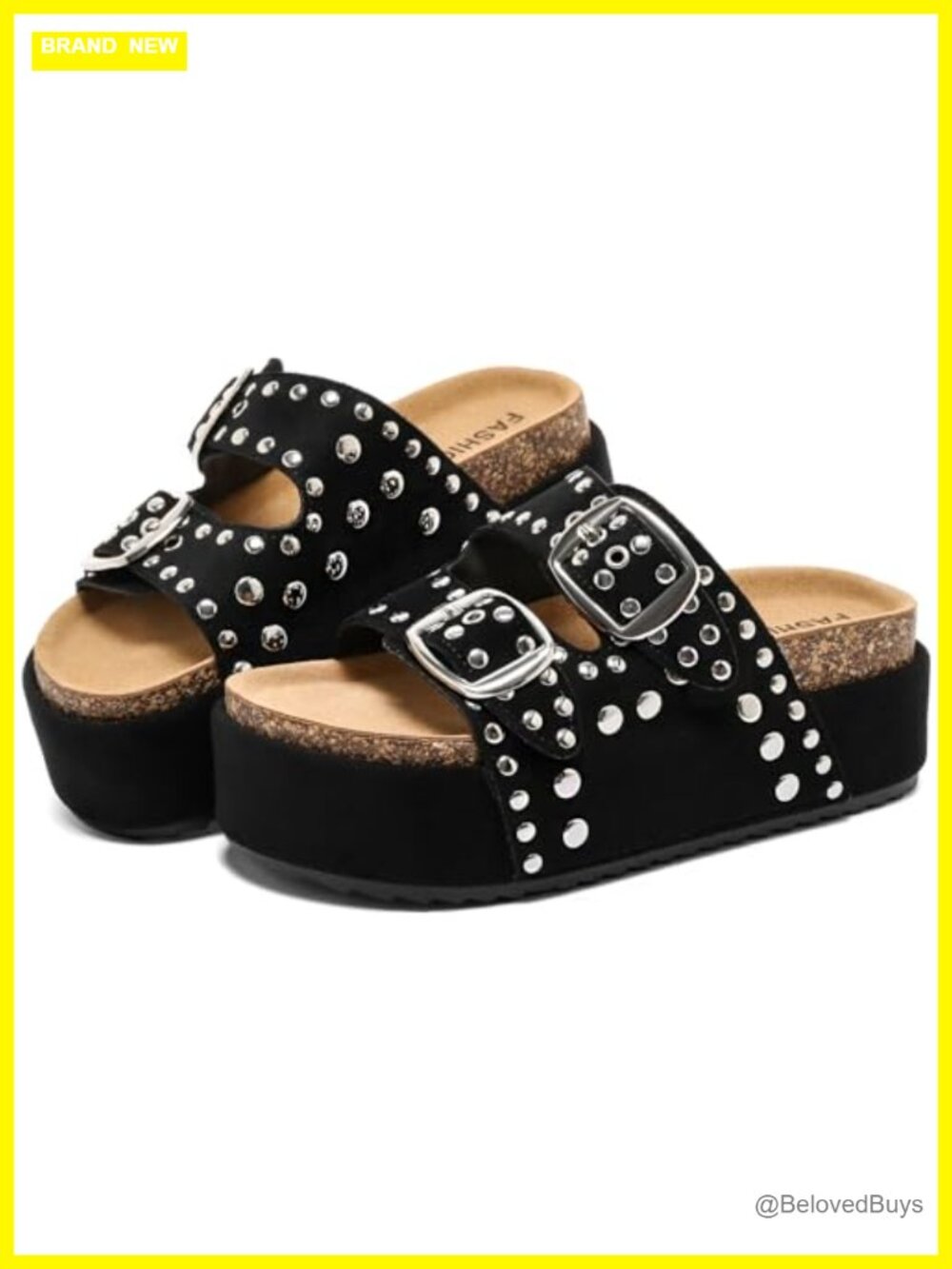Women's Platform Sandals Comfortable Slides Cork Footbed Adjustable Straps